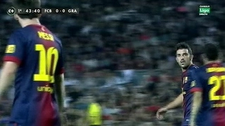 Tình huống nóng: Messi và David Villa đấu võ mồm trên sân cỏ
