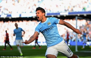 Aguero ăn thẻ vì tái hiện bàn tay của Chúa