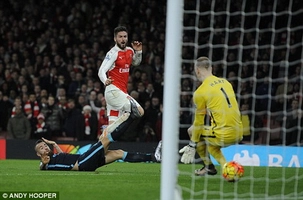 Video clip bàn thắng: Arsenal 2-1 Man City (Vòng 17 Ngoại hạng Anh 2015/2016)