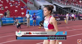 Video clip seagame 28: Nguyễn Thị Huyền phá kỷ lục Seagames 400m rào nữ