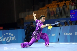 Video clip Seagame 28: Bài thi Đao thuật nam giành HCV Seagame 28 của Trần Xuân Hiệp