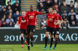 Tổng hợp: Swansea 1-3 MU (Vòng 11 NHA 2016/17)