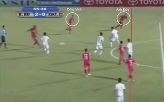 Công Vinh bị tước bàn thắng oan uổng trận Bình Dương 2-0 Cần Thơ