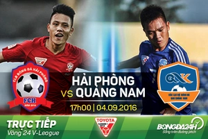 Tổng hợp: Hải Phòng 2-1 Quảng Nam (Vòng 24 V-League 2016)