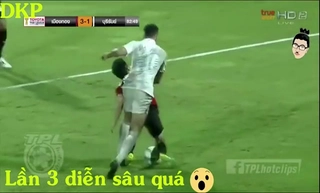 Cầu thủ siêu lầy ăn vạ đến 3 lần trong một trận đấu