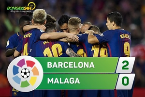 Tổng hợp: Barca 2-0 Malaga (Vòng 9 La Liga 2017/18)