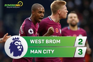 Tổng hợp: West Brom 2-3 Man City (Vòng 10 NHA 2017/18)