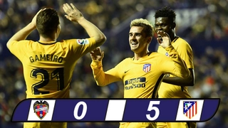 Levante 0-5 Atletico Madrid: Màn bùng nổ khó tin