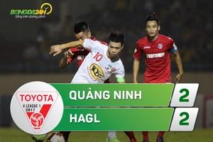Tổng hợp: Quảng Ninh 2-2 HAGL (Vòng 13 V-League 2017)