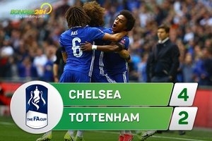Tổng hợp: Chelsea 4-2 Tottenham (Bán kết FA Cup 2016/17)