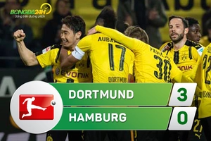 Tổng hợp: Dortmund 3-0 Hamburg (Vòng 27 Bundesliga 2016/17)