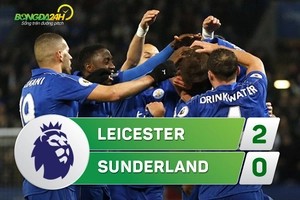 Tổng hợp: Leicester 2-0 Sunderland (Vòng 31 NHA 2016/17)