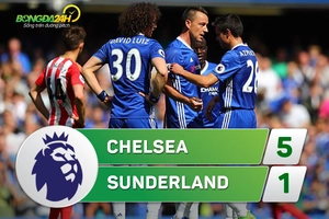 Tổng hợp: Chelsea 5-1 Sunderland (Vòng 38 NHA 2016/17)