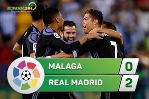 Tổng hợp: Malaga 0-2 Real Madrid (Vòng 38 La Liga 2016/17)