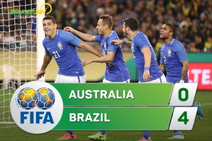 Tổng hợp: Australia 0-4 Brazil (Giao hữu quốc tế)