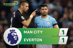 Tổng hợp: Man City 1-1 Everton (Vòng 2 NHA 2017/18)