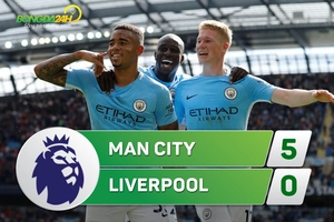 Tổng hợp: Man City 5-0 Liverpool (Vòng 4 NHA 2017/18)