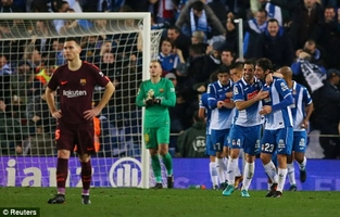 Tổng hợp: Espanyol 1-0 Barca (Tứ kết cúp Nhà vua TBN 2017/18)