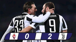 Tổng hợp: Fiorentina 0-2 Juventus (Vòng 24 Serie A 2017/18)