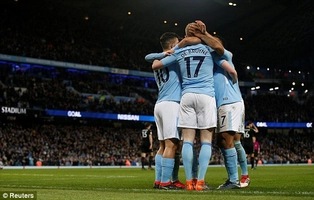 Tổng hợp: Man City 5-1 Leicester (Vòng 27 Premier League 2017/18)
