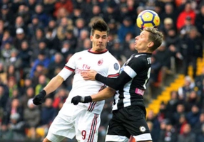 Tổng hợp: Udinese 1-1 Milan (Vòng 23 Serie A 2017/18)