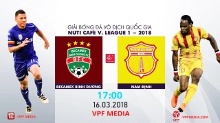 Tổng hợp: Bình Dương 2-1 Nam Định (Vòng 2 V-League 2018)