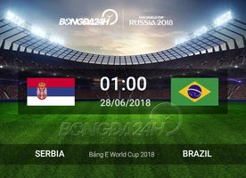 Tổng hợp: Serbia 0-2 Brazil (Bảng E World Cup 2018)