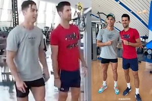 VIDEO: Ronaldo truyền bí kíp bật nhảy cho học trò Novak Djokovic