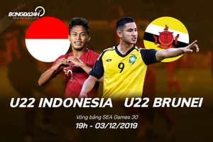 Video tổng hợp: U22 Indonesia 8-0 U22 Brunei (SEA Games 30)