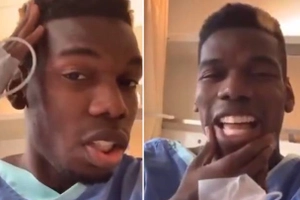 VIDEO: Sau ca phẫu thuật, Paul Pogba xuất hiện với bộ dạng như kẻ say