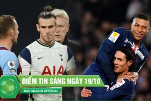ĐIỂM TIN SÁNG 19/10: Tottenham bị cầm hòa khó tin ngày Bale ra mắt; Mbappe gáy to trước đại chiến