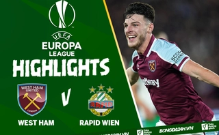 Video West Ham vs Rapid Wien Europa League 2021: D. Rice toả sáng