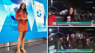 VIDEO: Nữ phóng viên Italia xinh đẹp bị sàm sỡ ngay trên sóng truyền hình