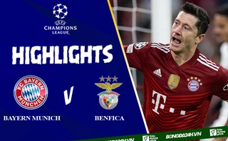 Video C1 2021 Bayern Munich vs Benfica: Lewandowski lập hattrick