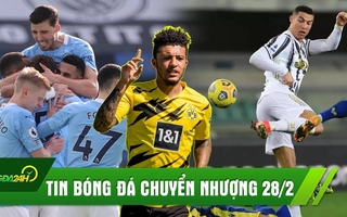 TIN BÓNG ĐÁ CHUYỂN NHƯỢNG 28/2: Sancho chốt bến đỗ mới; Man City thắng nhẹ; Juve hòa bạc nhược