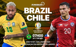 Video tổng hợp: Brazil 1-0 Chile (Tứ kết Copa America 2021)