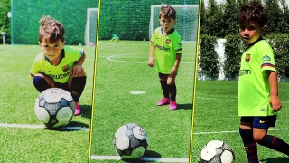 VIDEO: Messi tung clip khoe tài đi bóng của con trai