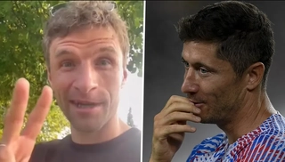 VIDEO: Muller thách thức Lewandowski sau lễ bốc thăm