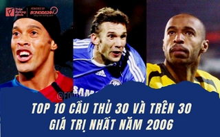 VIDEO: Nhìn lại top 10 cầu thủ 30 và trên 30 giá trị nhất năm 2006