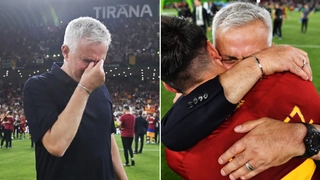 VIDEO: Jose Mourinho khóc nghẹn ngào sau khi cùng Roma làm nên lịch sử