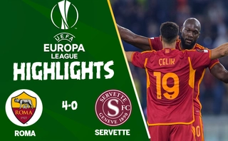 Video cúp C2 Roma vs Servette: Chiến thắng 4 sao Lukaku mở điểm