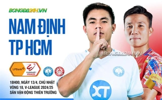 Highlights Nam Định vs TPHCM: Hai bàn và hai thẻ đỏ (LPBank V.League 1-2024/25)