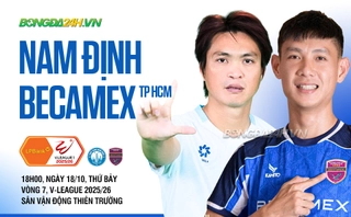 Highlighs Nam Định vs Becamex TPHCM: Địa chấn tại Thiên Trường (Vòng 7 LPBank V.League 1-2025/26)