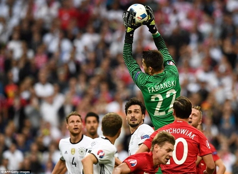 Thủ môn Ba Lan xuất thần cản phá cú sút của Ozil (Phút 69, Đức vs Ba Lan)