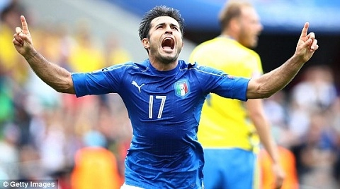 Tiền đạo Eder ghi bàn quyết định đem về chiến thắng cho Italia trước Thụy Điển