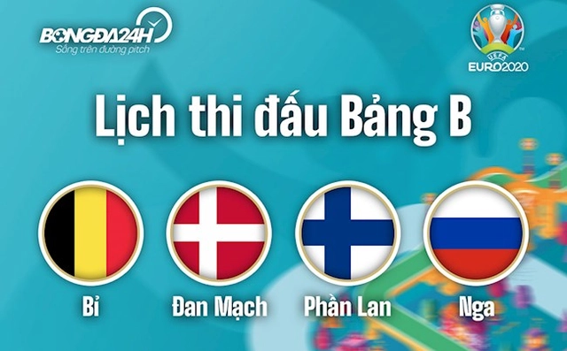 Lịch thi đấu, lịch trực tiếp EURO 2020 bảng B: Bầy quỷ đỏ tung hoành