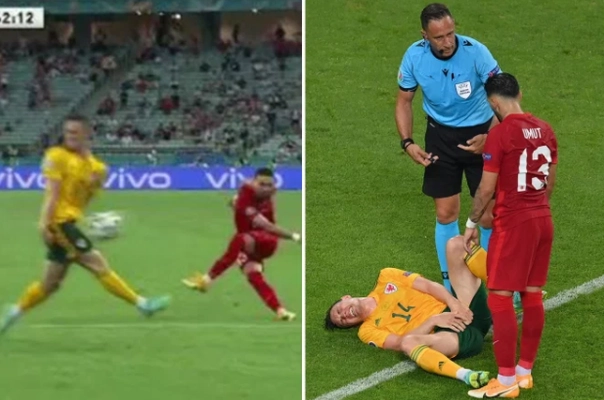 Sao xứ Wales đau đớn vì bị đá trúng “của quý”