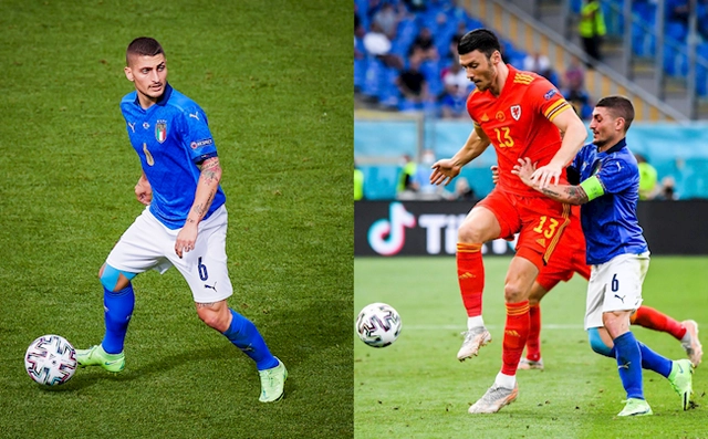 Bức ảnh Verratti tranh chấp với người khổng lồ gây sốt