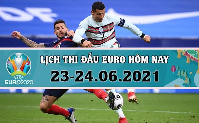 Lịch thi đấu Euro 2020 đêm nay (23/6) rạng sáng mai 24/6