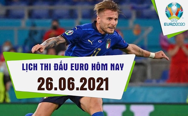 Lịch thi đấu Euro 2020 đêm nay (26/6) rạng sáng mai 27/6